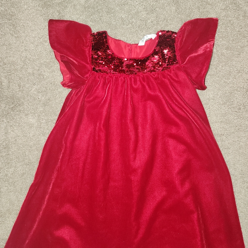 H&M girls red velvet dress